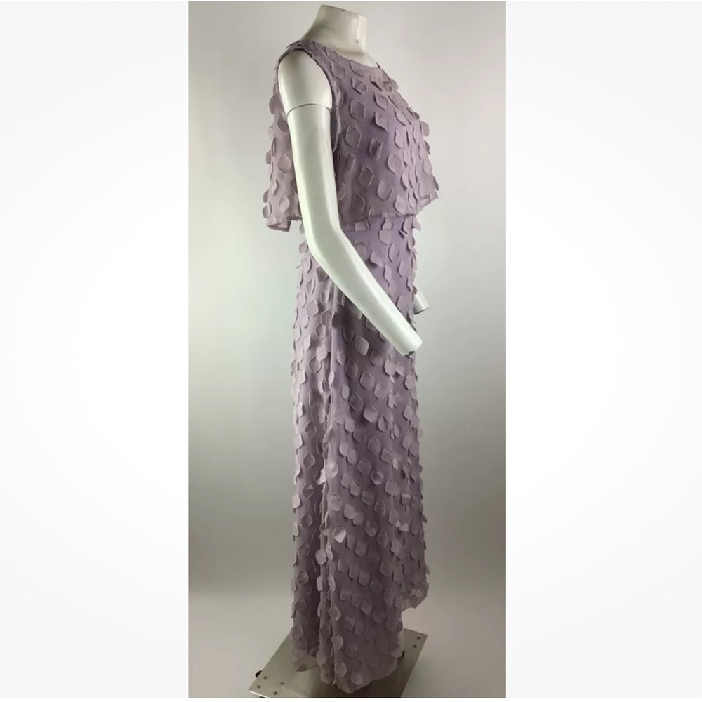 Anthropologie Eva Franco Sz 8 Maxi Chiffon Dress With Appliques Purple - Picture 4 of 9